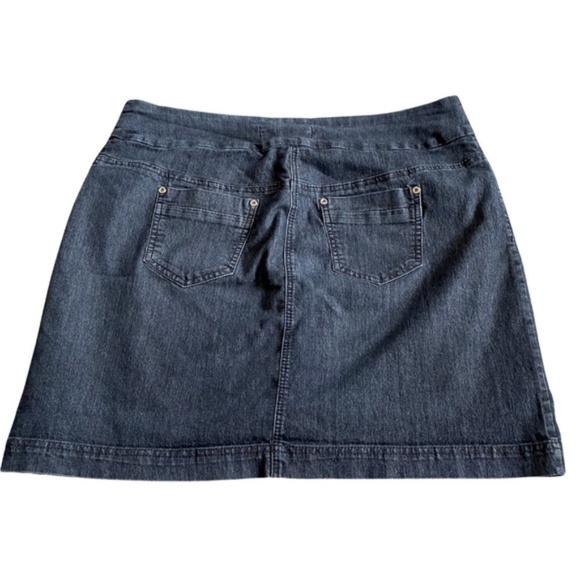 Contrast Y2K Comfy Denim Jean Skort Size 16 Plus Size Stretch Summer Medium Wash - Picture 4 of 4